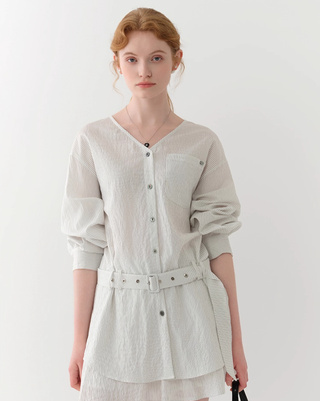 Striped Long-Sleeve Shirt JIU0004