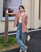 Retro Pink Tweed Jacket QAZ0011