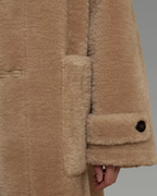 Stand Collar Toggle Fur Coat UNS0002