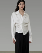 Asymmetrical Long-Sleeve Shirt UNS0007