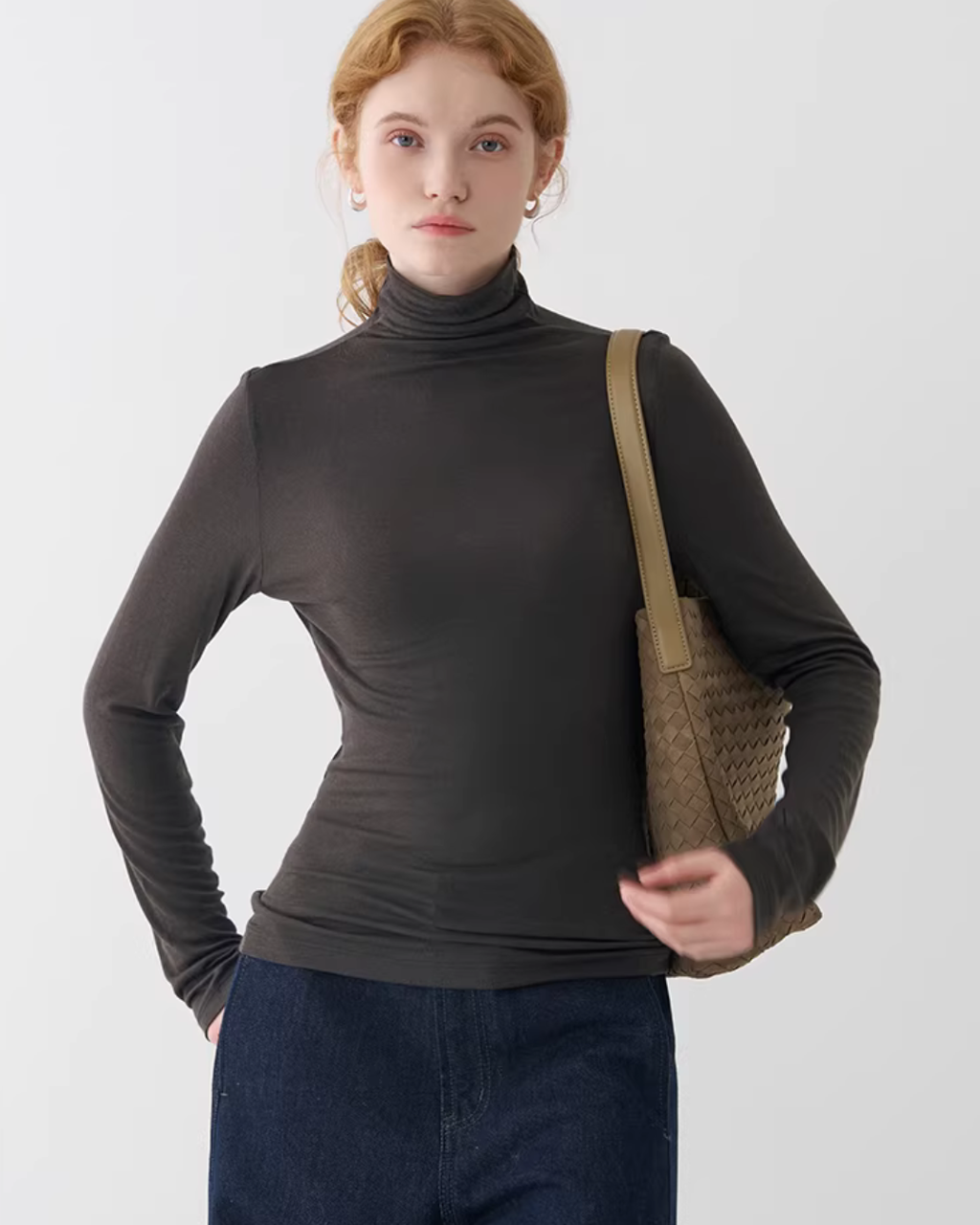 High Neck Long Sleeve Top JIU0040