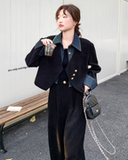 Denim Layered Style Jacket / Wide Pants QAZ0003