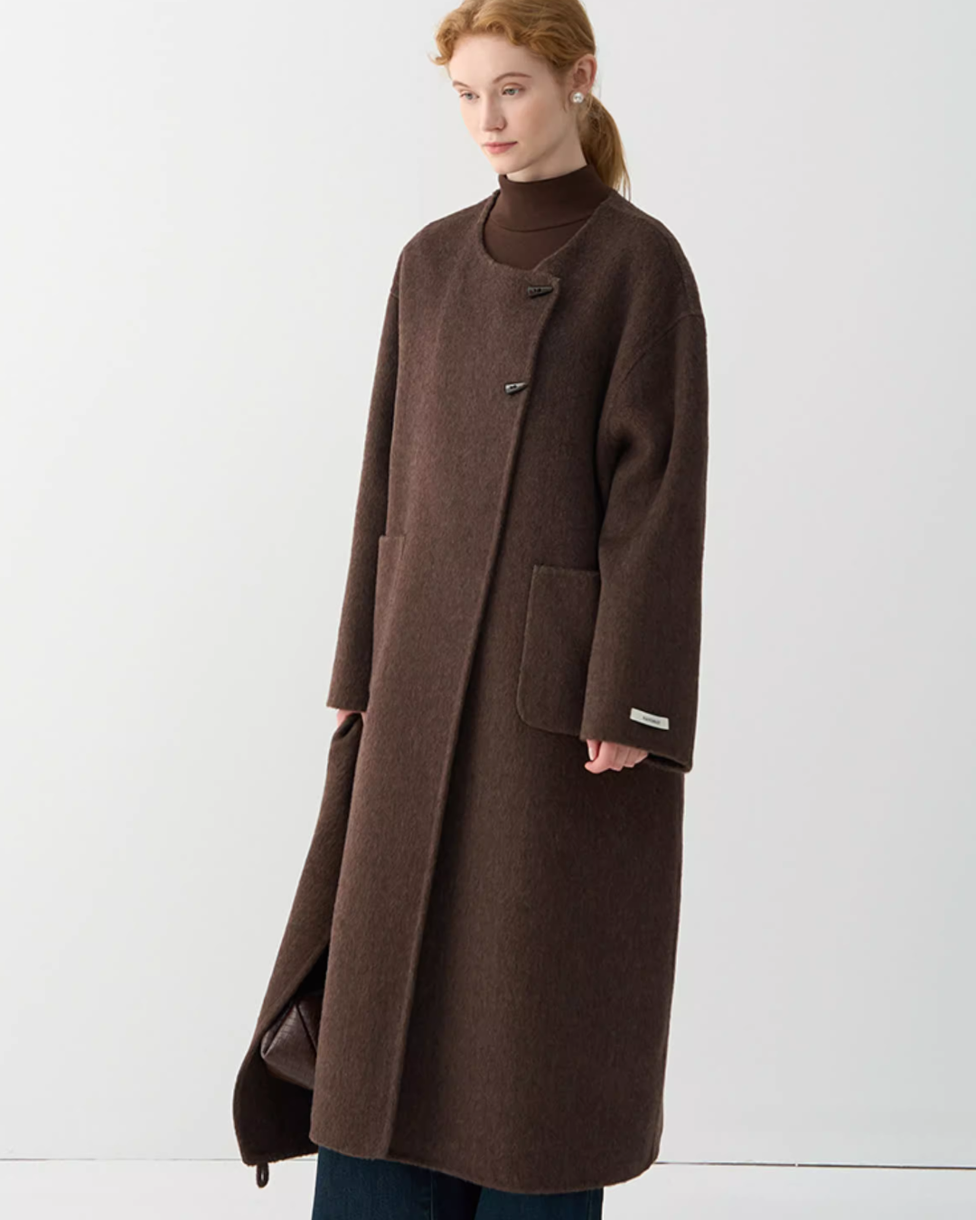 Collarless Wool Coat JIU0003
