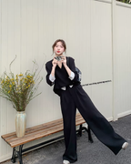 Knee-Neck Sweat Tops / Wide Pants QAZ0033