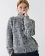 Stand Collar Knit Cardigan JIU0001