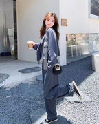 Cropped-Length Jacket / Tuck Wide Pants QAZ0067