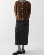 Retro Plaid Wool Skirt JIU0005