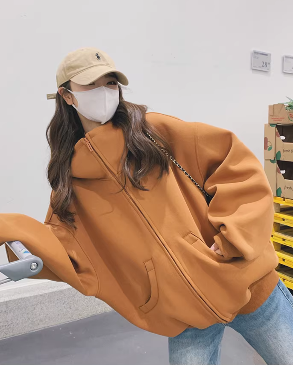 Oversized Zip-Up Hoodie QAZ0030