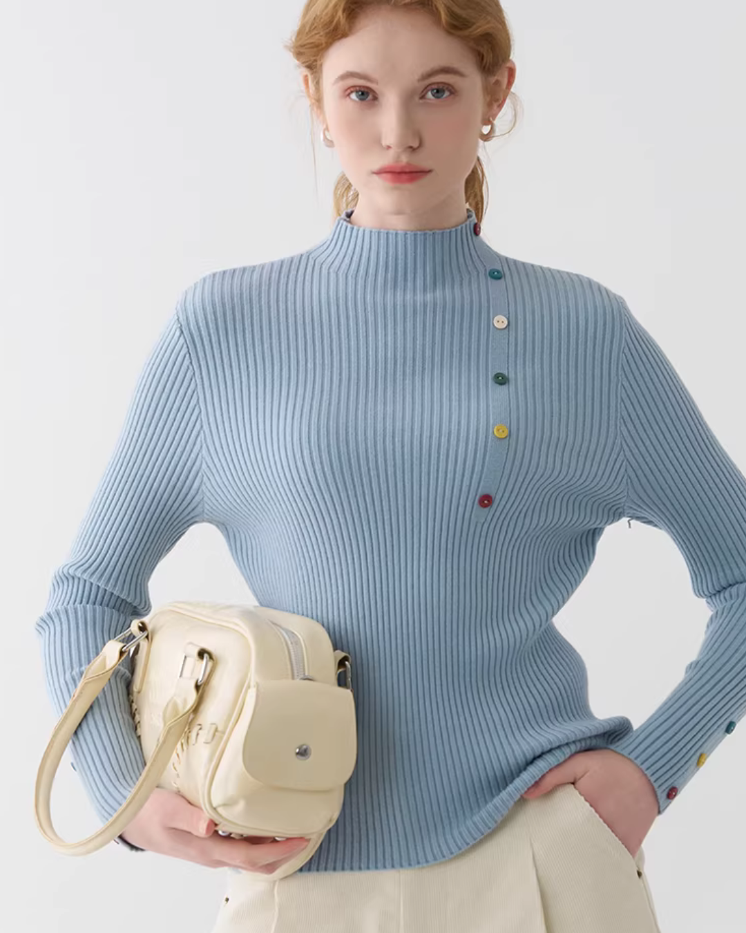 Multi-Button Rib Knit Top JIU0046