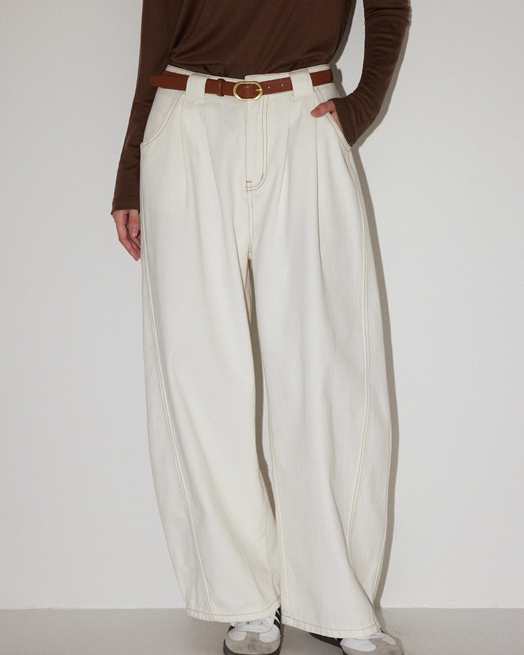 Relaxed Curved Slacks Pants MDB0010