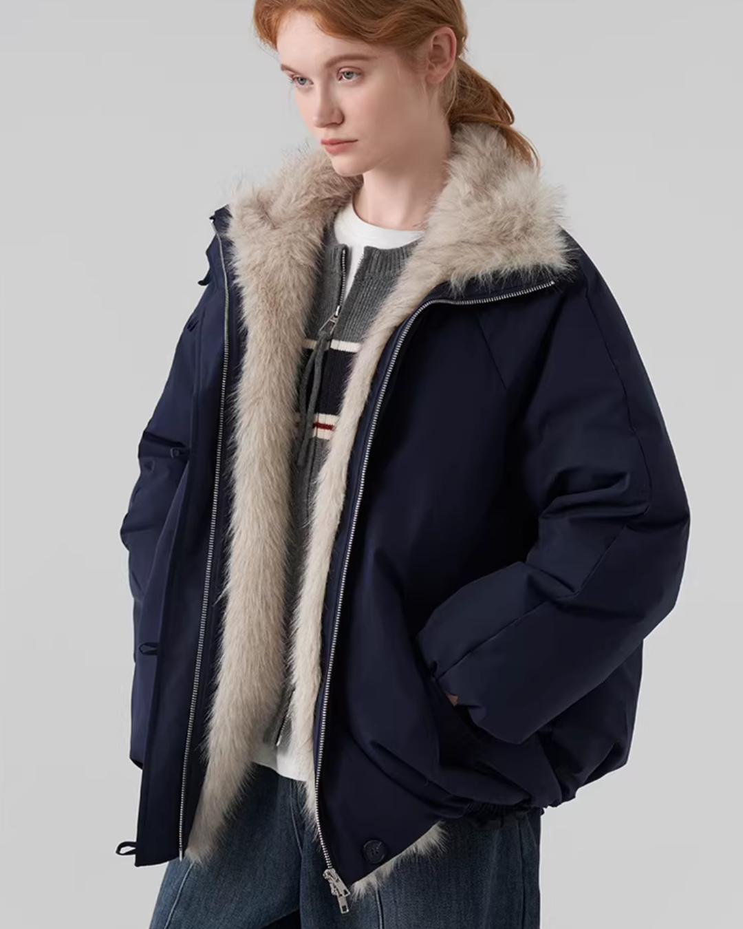 Fur Collar Hood Jacket JIU0031