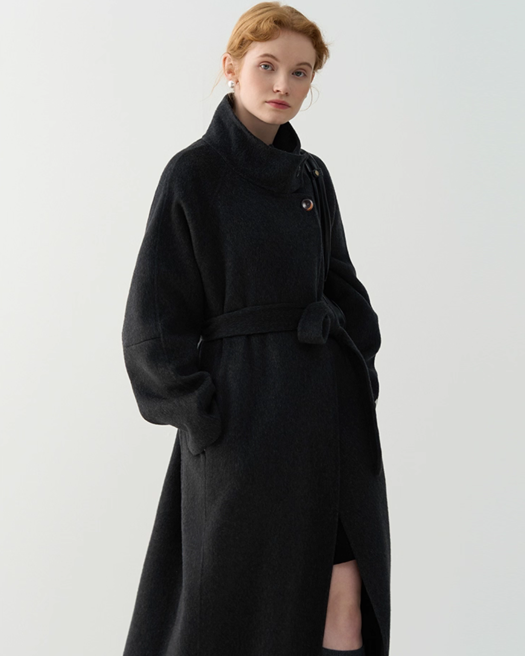 Stand Neck Wool Coat JIU0013