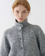 Stand Collar Knit Cardigan JIU0001