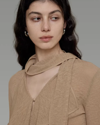 Bow-Tie Flare Sleeve Blouse UNS0006