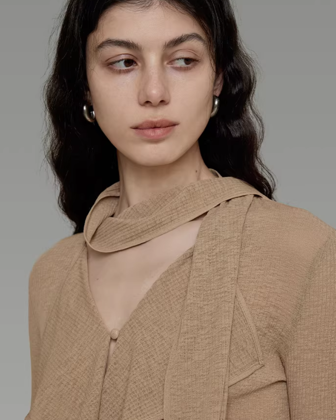 Bow-Tie Flare Sleeve Blouse UNS0006