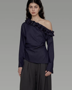 Lace Collar Off-Shoulder Top UNS0021