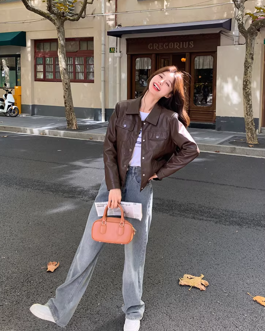 Retro Short Leather Jacket QAZ0039