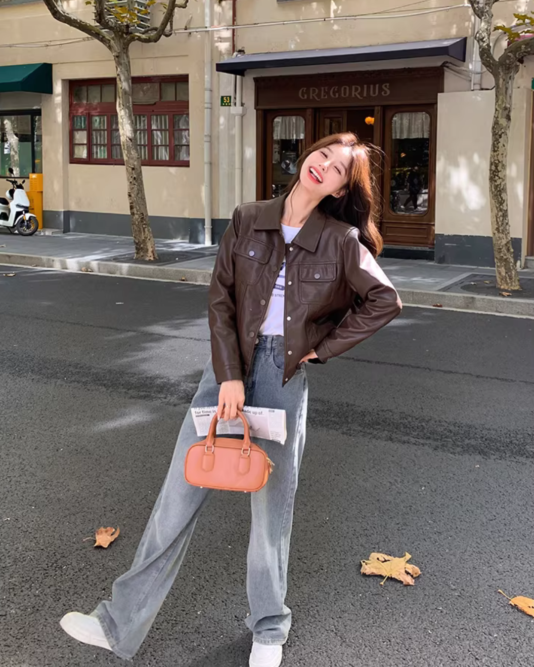 Retro Short Leather Jacket QAZ0039