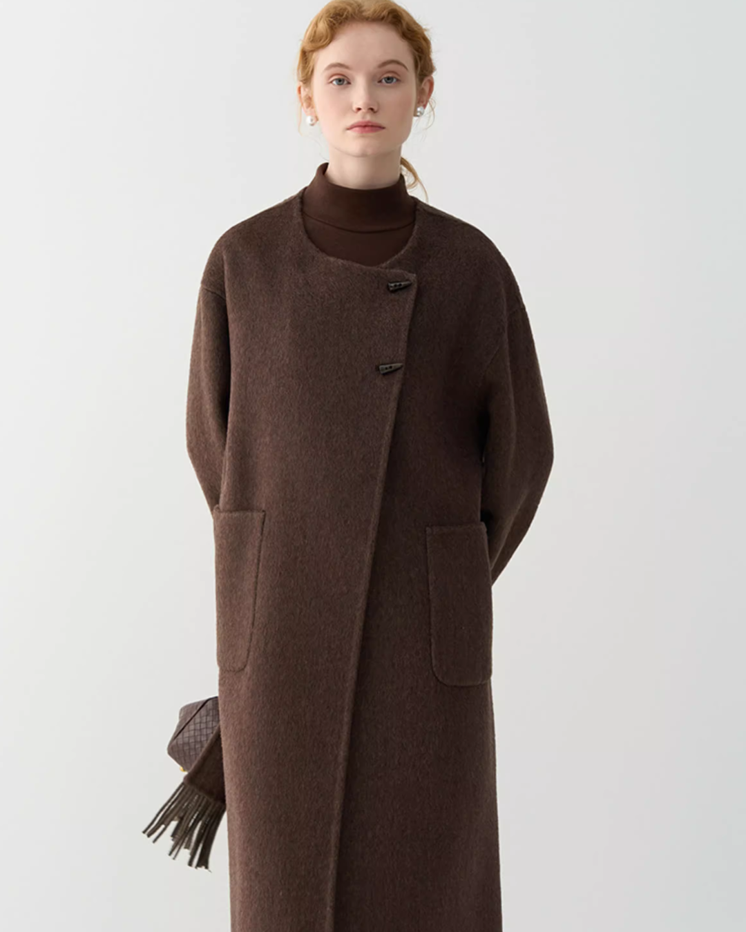 Collarless Wool Coat JIU0003