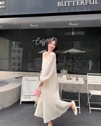 Crochet-style Long Dress / Puff Sleeve Long Dress QAZ0072