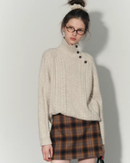 Asymmetrical Loose Cable Knit RLZ0018