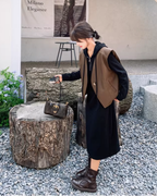 Half-Zip Dress / Faux Leather Vest QAZ0058