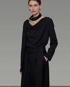 Bow-Tie Drape Blouse UNS0015