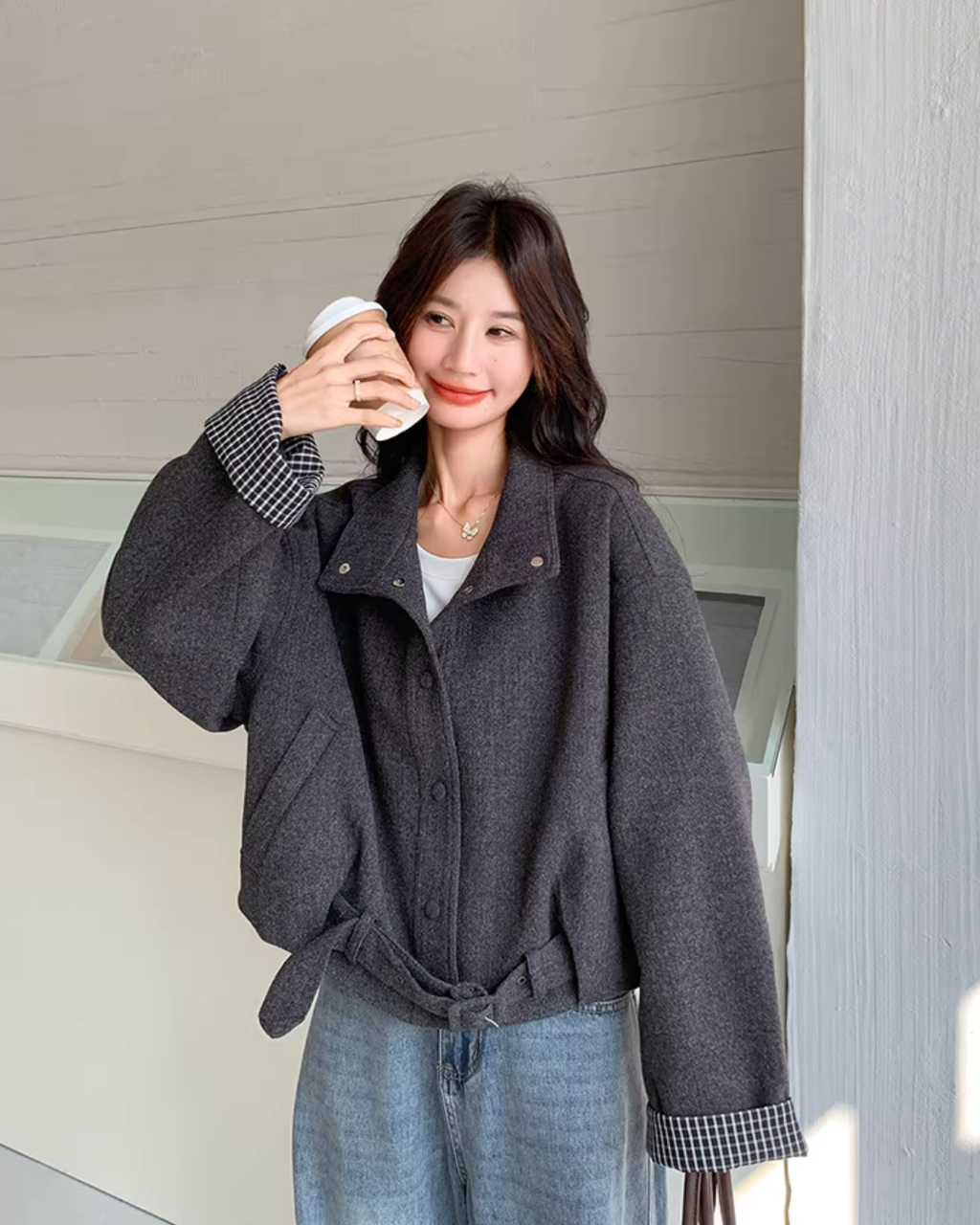 Stand Collar Short Jacket QAZ0060