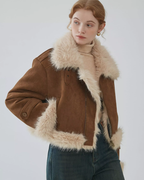 Stand Neck Mouton Short Coat JIU0014