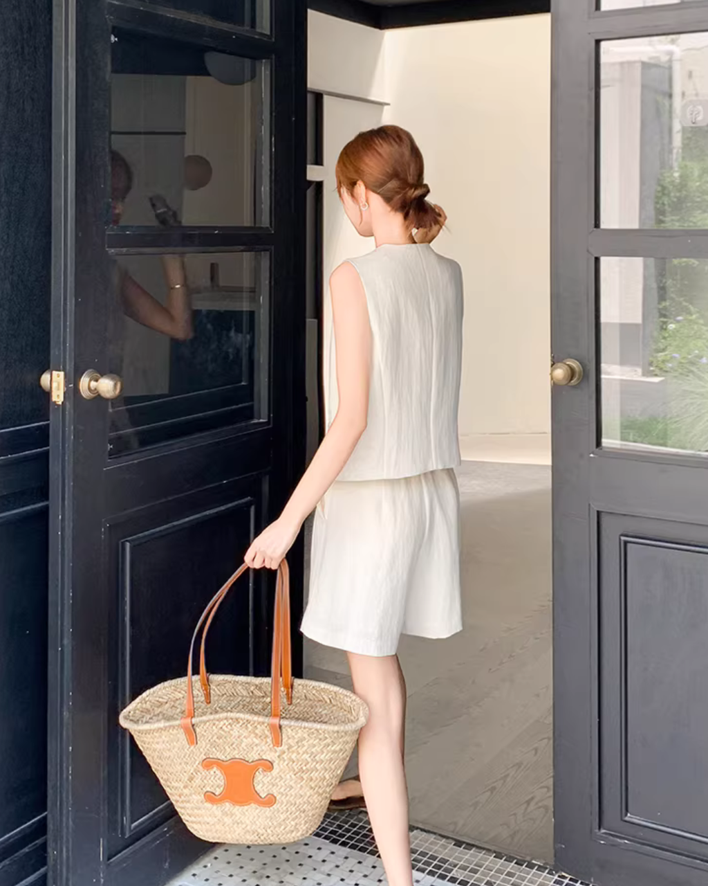 Linen V-neck Vest / Shorts QAZ0090