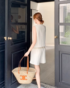 Linen V-neck Vest / Shorts QAZ0090