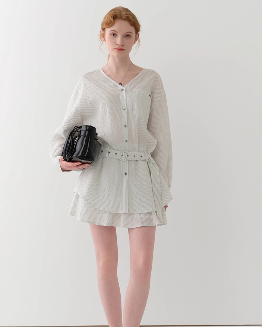 Striped Long-Sleeve Shirt JIU0004