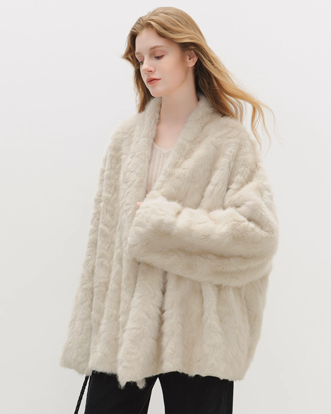 Collarless Fluffy Cardigan BBG0015