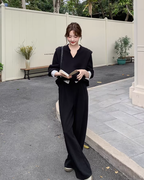Knee-Neck Sweat Tops / Wide Pants QAZ0033