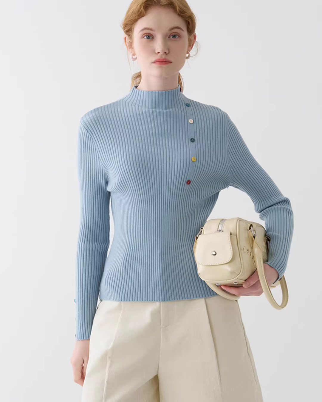 Multi-Button Rib Knit Top JIU0046