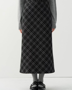Retro Plaid Wool Skirt JIU0005