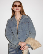 Fleece Collar Denim Jacket MDB0023