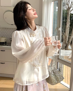 China Floral Embroidered Blouse / China-Style Long Skirt QAZ0050
