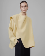 Irregular Collar Double-Faced Coat UNS0032