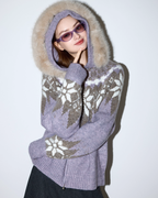 Fur Collar Nordic Knit Jacket MDB0005