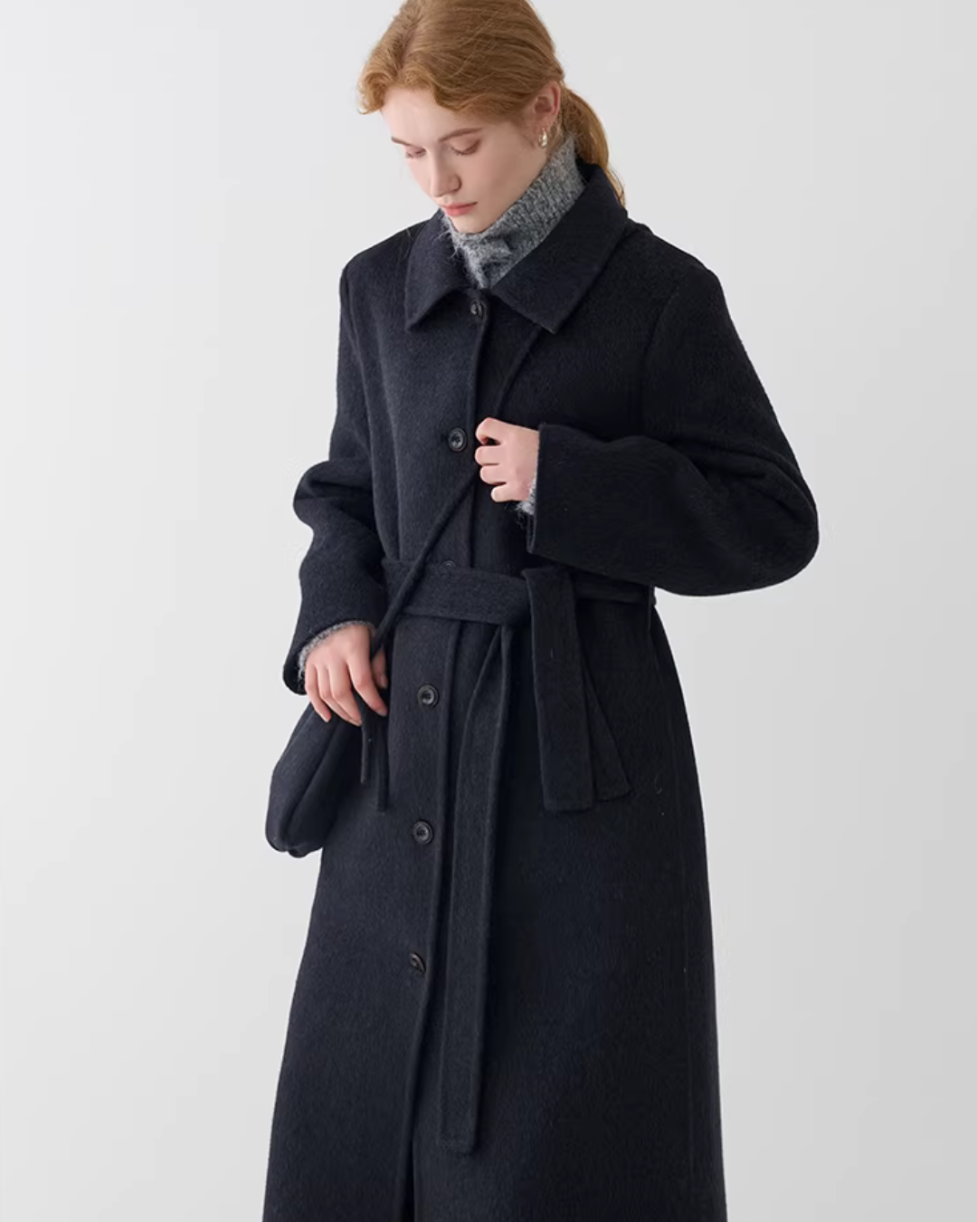 Wool Long Belted Coat JIU0038