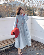 Red Vest / Layered Over Plaid Shirt Dress QAZ0005