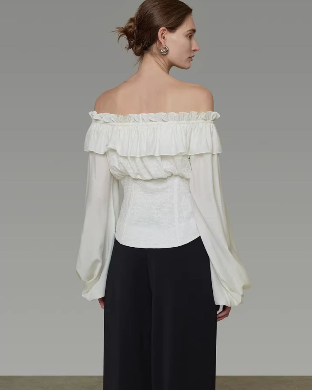 Double Ruffle Off-Shoulder Top UNS0053