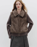 Fur Vest Docking Knit Zip BBG0003
