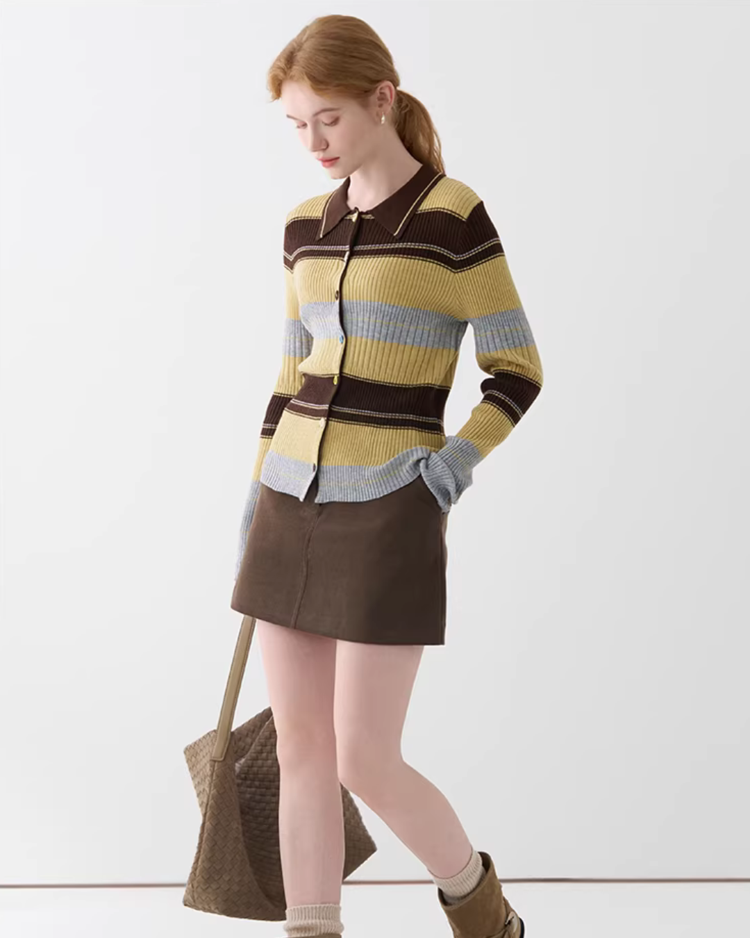 Retro Color Striped Knit JIU0035