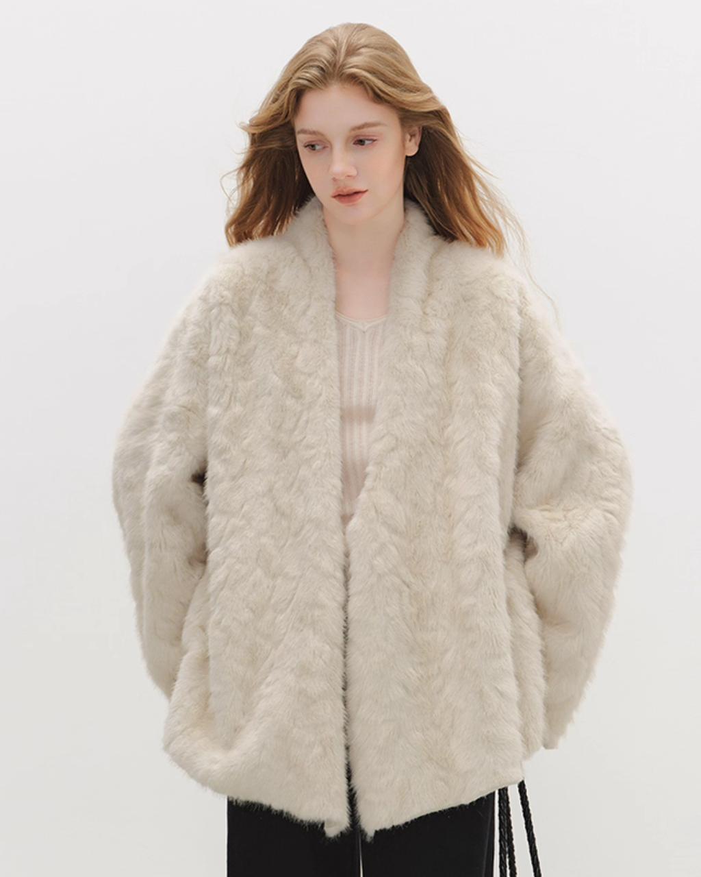 Collarless Fluffy Cardigan BBG0015