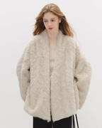 Collarless Fluffy Cardigan BBG0015