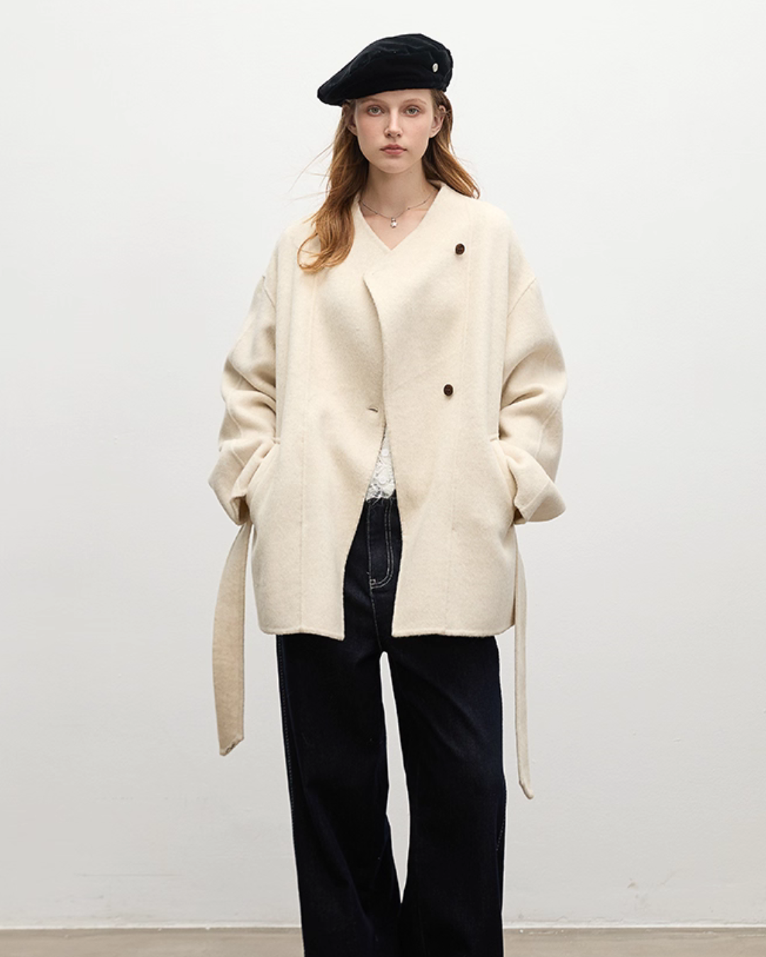 Wool Nylon Velour Cocoon Coat BBG0016