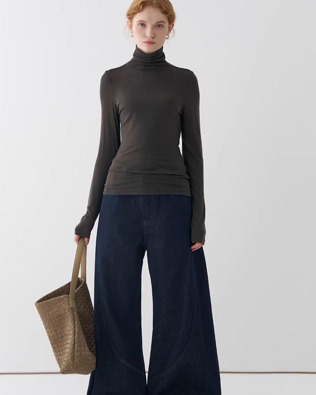 High Neck Long Sleeve Top JIU0040