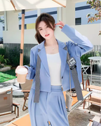 Cropped-Length Jacket / Tuck Wide Pants QAZ0067